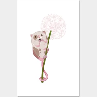 Mouse on a Dandelion Posters and Art